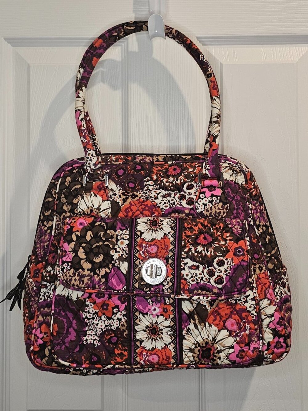 NWOT Vera Bradley TunLock Satchel Rosewood Purse Shoulder Bag Tote Large